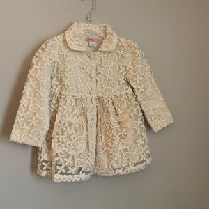 Paulinie Collection Cream Embroidered Floral Coat
